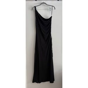 Byer Too! Black One-Shoulder Y2K 90s Minimal Glam Dress – Made in USA
